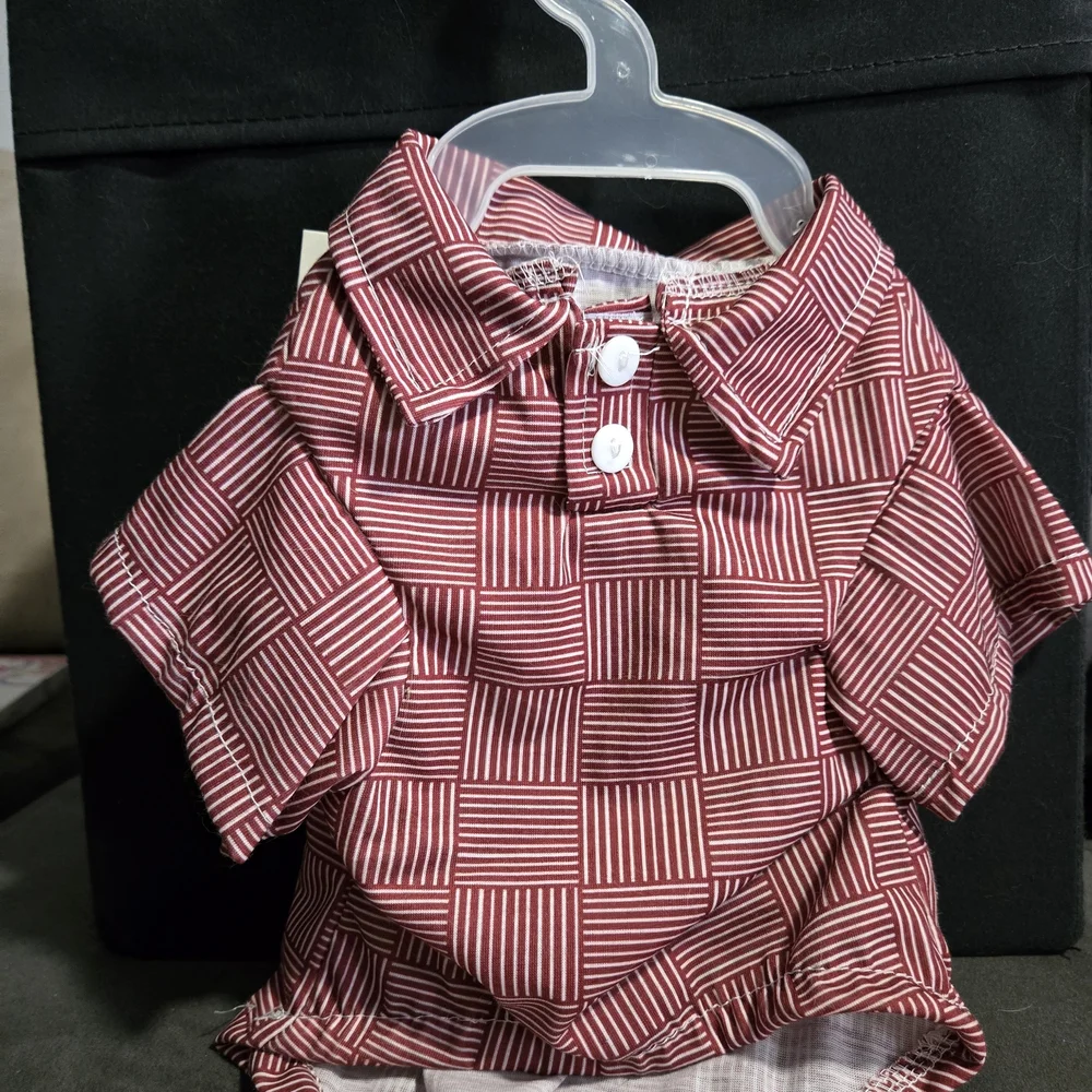 NWT Small Pet Dog Jessica Simpson Red and White Striped Checker Shirt